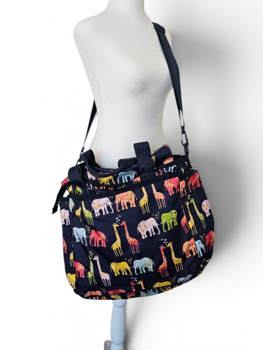 LeSportsac Ryan Neutral Diaper Bag Animal Print